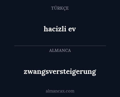 zwangsversteigerung - hacizli ev