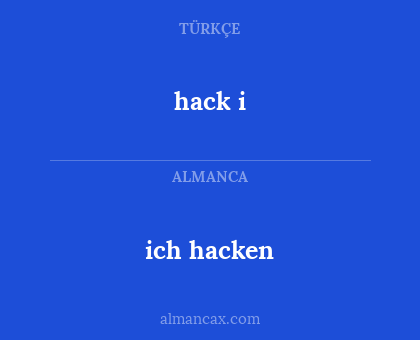 hack i - ich hacken