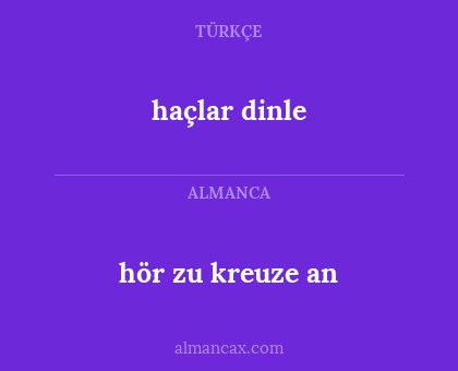 haçlar dinle - hör zu kreuze an