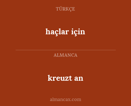 haçlar için - kreuzt an