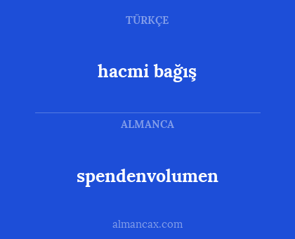 spendenvolumen - hacmi bağış