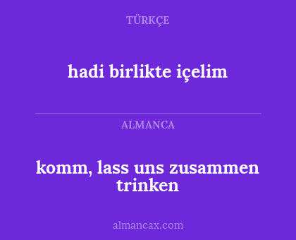 hadi birlikte içelim - komm, lass uns zusammen trinken