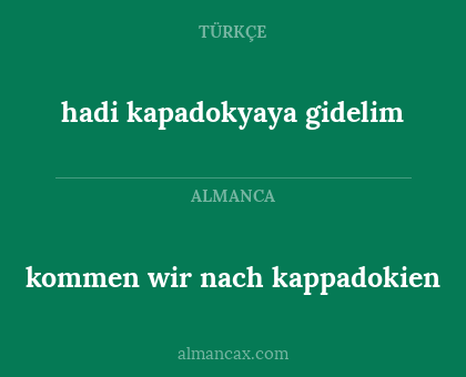 hadi kapadokyaya gidelim - kommen wir nach kappadokien