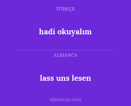 lass uns lesen - hadi okuyalım