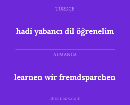hadi yabancı dil öğrenelim - learnen wir fremdsparchen