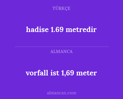 hadise 1.69 metredir - vorfall ist 1,69 meter