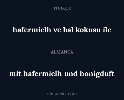 mit hafermiclh und honigduft - hafermiclh ve bal kokusu ile