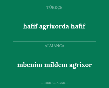hafif agrixorda hafif - mbenim mildem agrixor