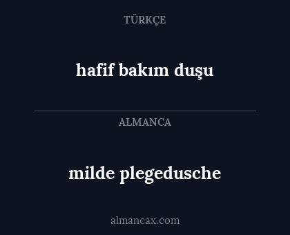 milde plegedusche - hafif bakım duşu