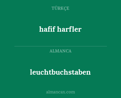 hafif harfler - leuchtbuchstaben