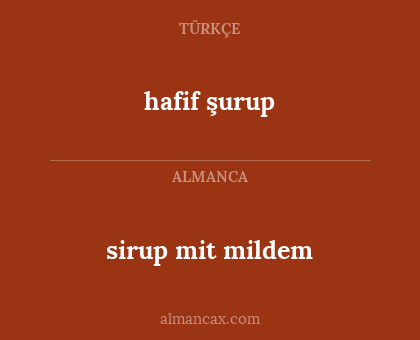 sirup mit mildem - hafif şurup