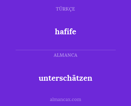hafife - unterschätzen