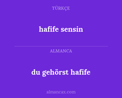 du gehörst hafife - hafife sensin