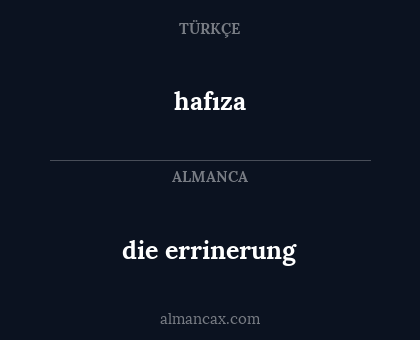 hafıza - die errinerung