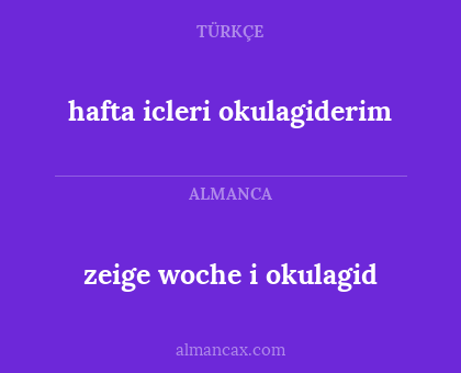 hafta icleri okulagiderim - zeige woche i okulagid