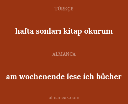 am wochenende lese ich bücher - hafta sonları kitap okurum