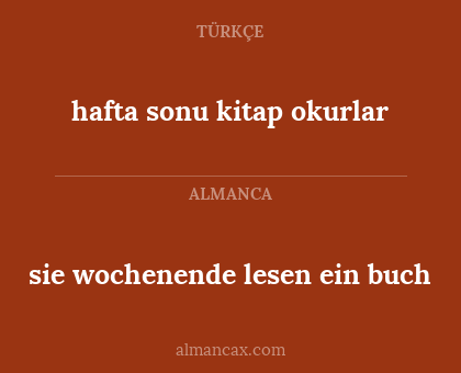 sie wochenende lesen ein buch - hafta sonu kitap okurlar