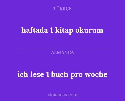 ich lese 1 buch pro woche - haftada 1 kitap okurum