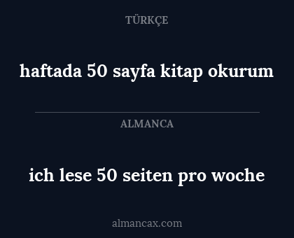 haftada 50 sayfa kitap okurum - ich lese 50 seiten pro woche