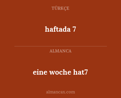haftada 7 - eine woche hat7