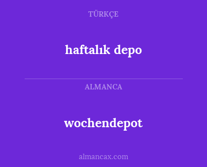 wochendepot - haftalık depo