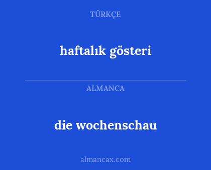 die wochenschau - haftalık gösteri