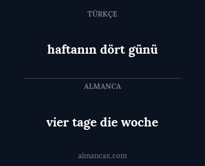 haftanın dört günü - vier tage die woche