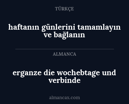 erganze die wochebtage und verbinde - haftanın günlerini tamamlayın ve bağlanın