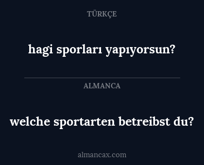 hagi sporları yapıyorsun? - welche sportarten betreibst du?