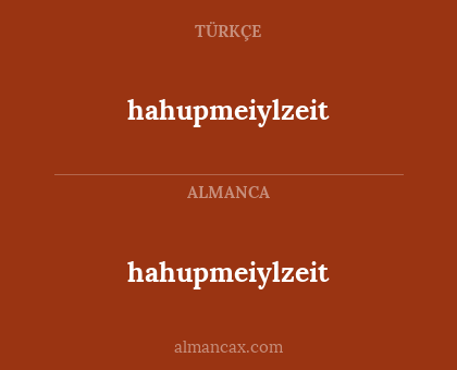 hahupmeiylzeit - hahupmeiylzeit
