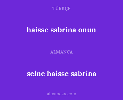 seine haisse sabrina - haisse sabrina onun