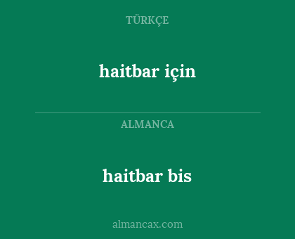 haitbar bis - haitbar için