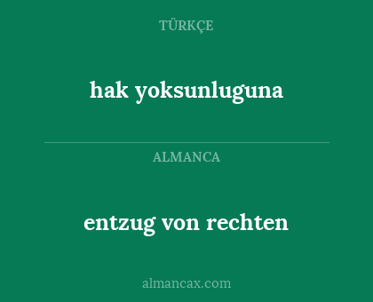 entzug von rechten - hak yoksunluguna
