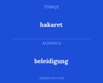 hakaret - beleidigung