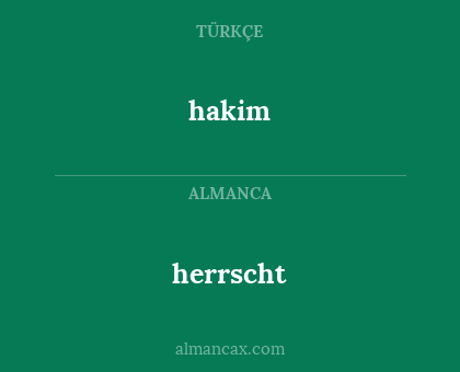 hakim - herrscht