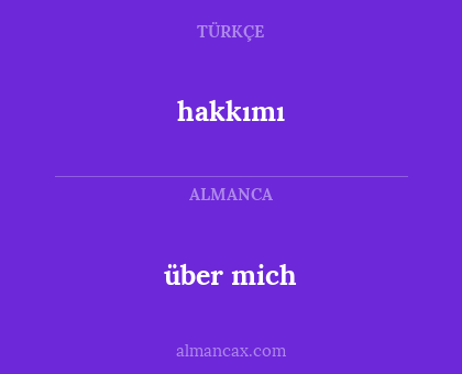 über mich - hakkımı