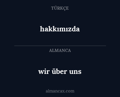wir über uns - hakkımızda