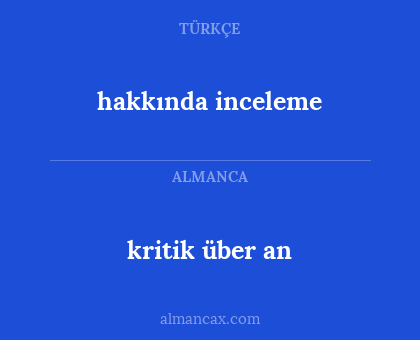 kritik über an - hakkında inceleme
