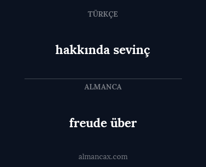 freude über - hakkında sevinç