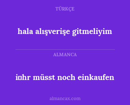 hala alışverişe gitmeliyim - i̇hr müsst noch einkaufen