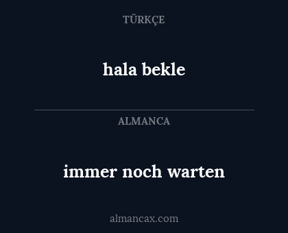 immer noch warten - hala bekle