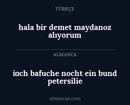 i̇ch bafuche nocht ein bund petersilie - hala bir demet maydanoz alıyorum