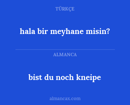 bist du noch kneipe - hala bir meyhane misin?