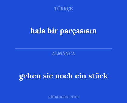 hala bir parçasısın - gehen sie noch ein stück