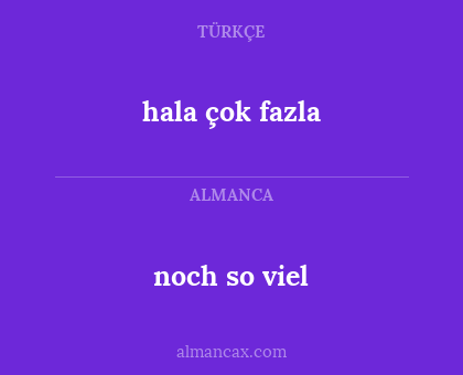 noch so viel - hala çok fazla
