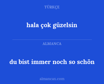hala çok güzelsin - du bist immer noch so schön