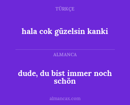 dude, du bist immer noch schön - hala cok güzelsin kanki