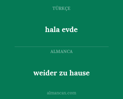 weider zu hause - hala evde