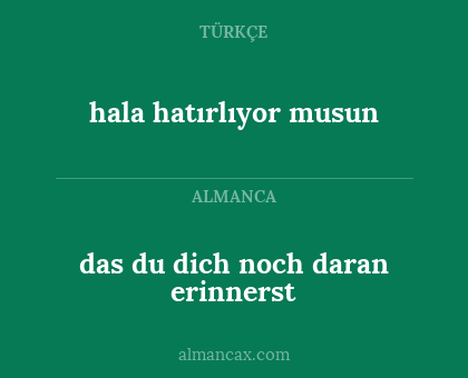 das du dich noch daran erinnerst - hala hatırlıyor musun