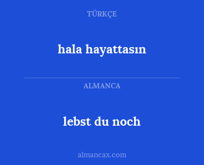 lebst du noch - hala hayattasın